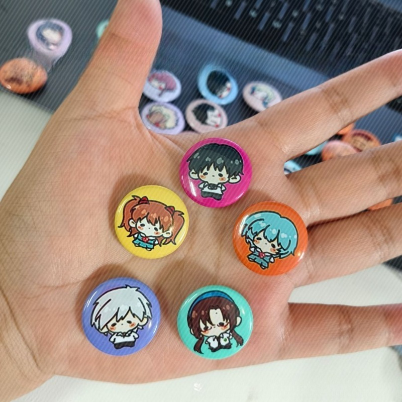 5 Buah Pin Lencana Kancing Luc - Evangelion Anime Merchandise ulasan dan harga